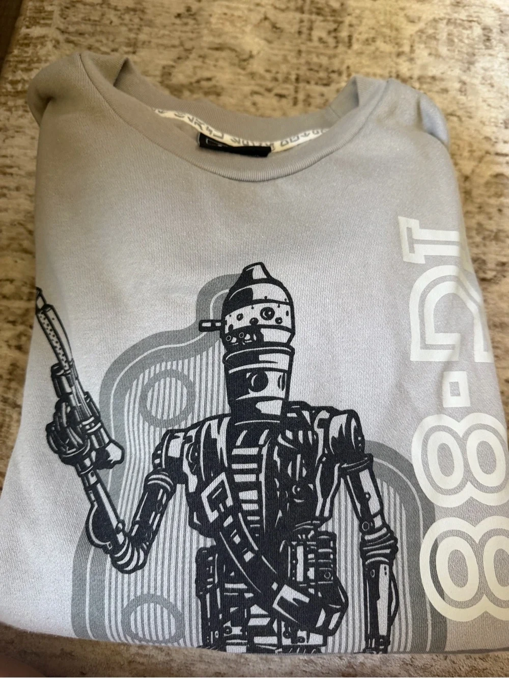 M - Unisex Star Wars Bounty Hunter Graphic Sweatshirt - Light Gray